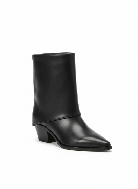 Alessia Kısa Arkası Fermuar Detaylı  Bot - Siyah