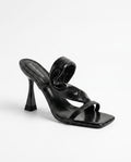 Velena Silver Shiny High-Heeled Slippers
