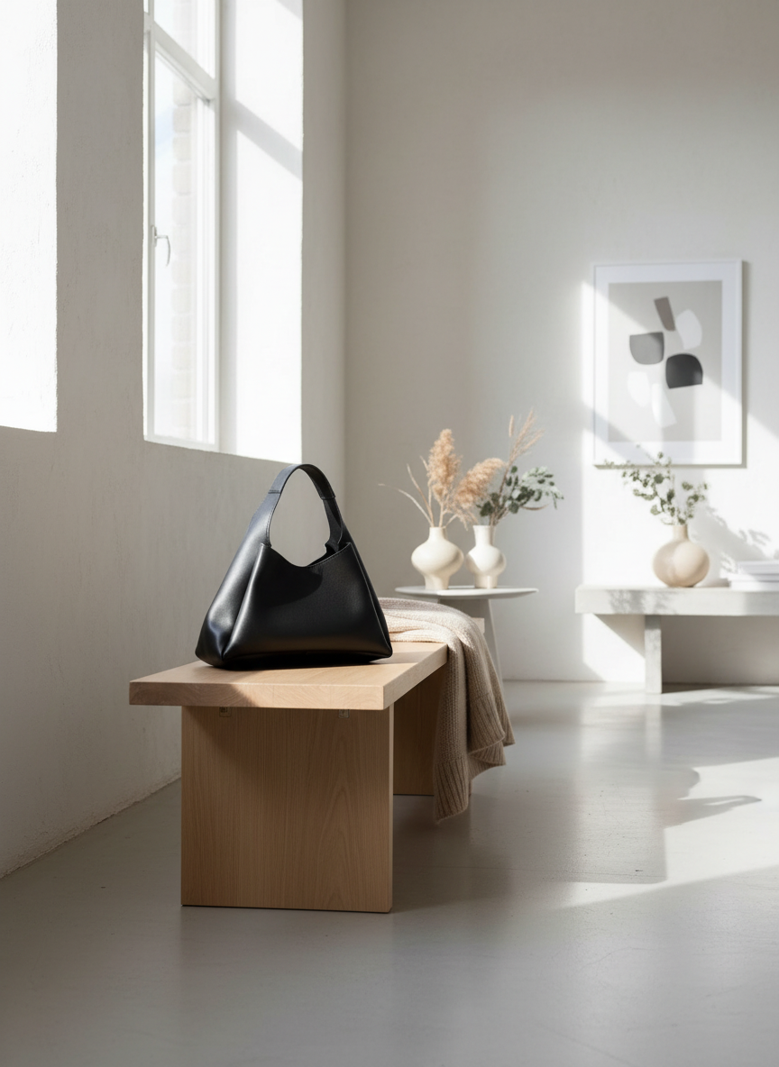 Zelia Çıtçıt Kapatmalı Fermuarlı Makyaj Çantalı El Ve Omuz Çantası - Siyah