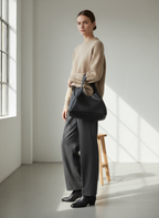 Zelia Çıtçıt Kapatmalı Fermuarlı Makyaj Çantalı El Ve Omuz Çantası - Siyah