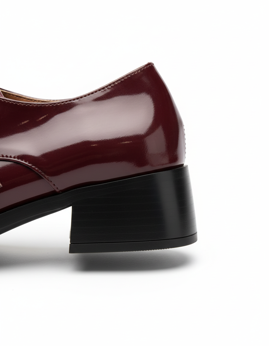 Zoe Toka Detaylı Parlak Rugan Loafer- Bordo