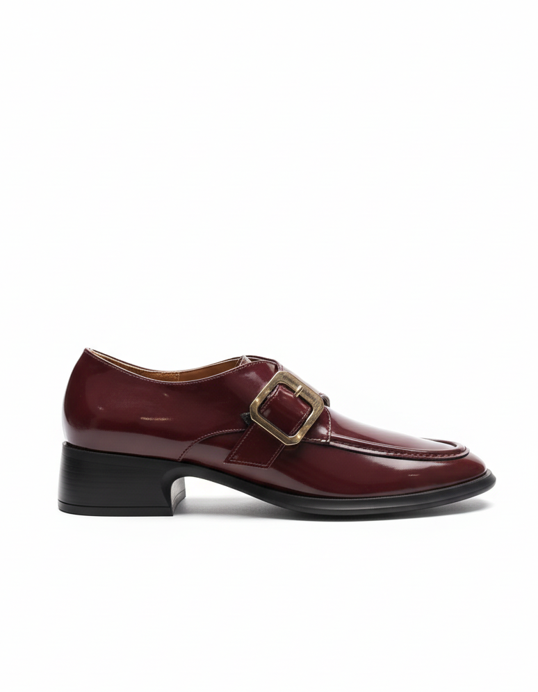 Zoe Toka Detaylı Parlak Rugan Loafer- Bordo