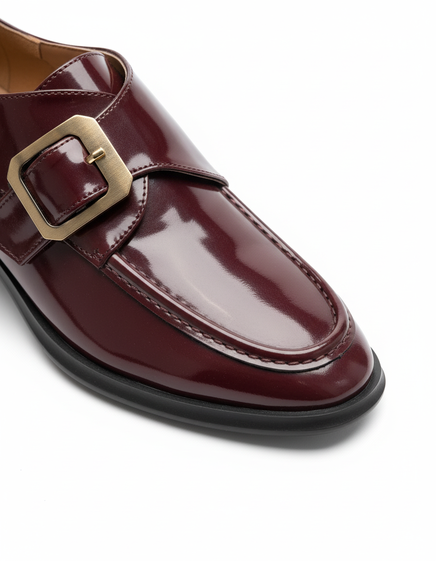 Zoe Toka Detaylı Parlak Rugan Loafer- Bordo