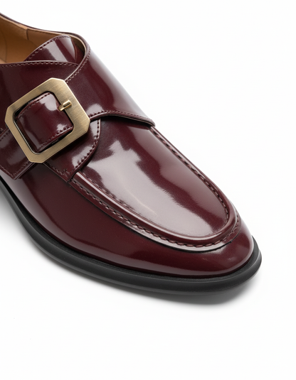 Zoe Toka Detaylı Parlak Rugan Loafer- Bordo