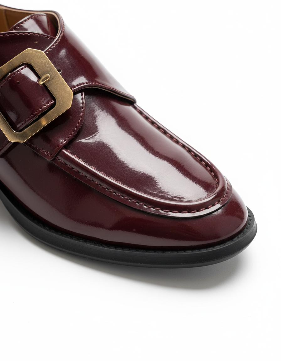 Zoe Toka Detaylı Parlak Rugan Loafer- Bordo