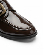 Zoe Toka Detaylı Parlak Rugan Loafer- Kahverengi