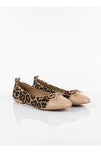 Abelia Leopard Print Leather Detail Ballet Flats