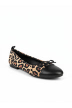 Abelia Leopard Print Leather Detail Ballet Flats