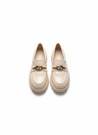 Abriel Loafer with Buckle Detail - Beige