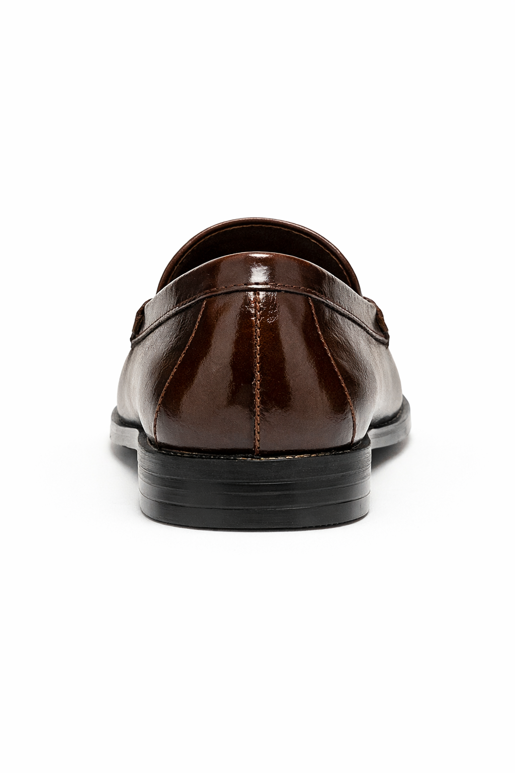 Alecta Glossy Leather-Look Loafer - Dark Brown