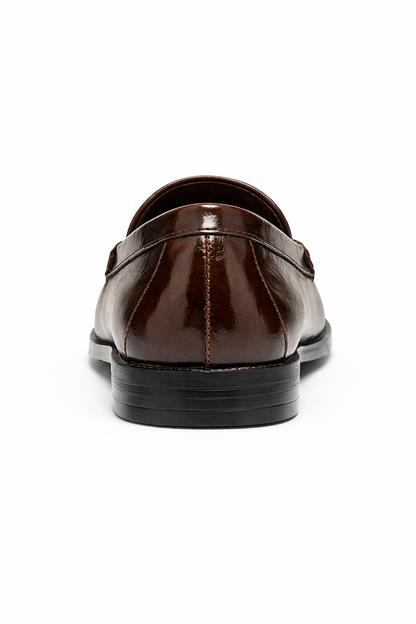 Alecta Parlak Deri Görünümlü Loafer - Acı Kahve