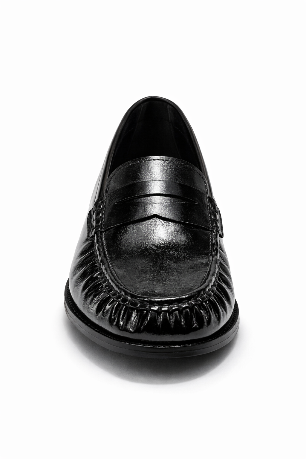 Alecta Parlak Deri Görünümlü Loafer - Siyah