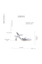 Amber Arkası Açık Gümüş Topuklu Ayakkabı