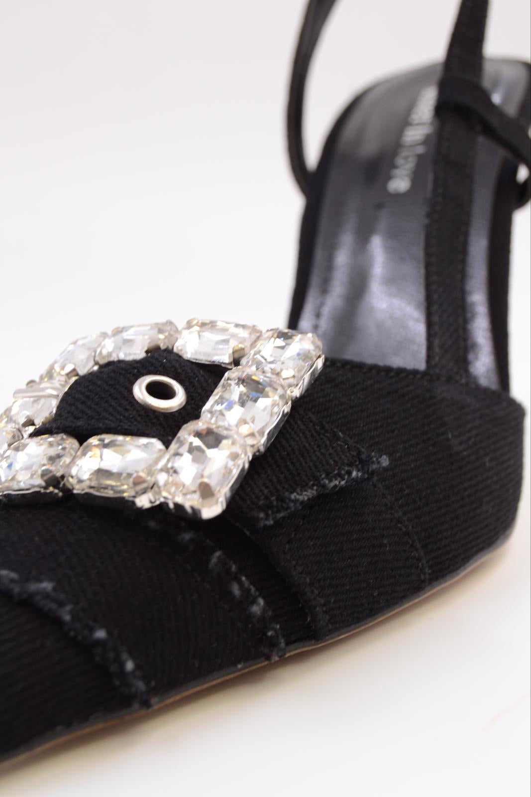 Anna Kot ve Taş Detaylı Arkası Açık Topuklu Ayakkabı