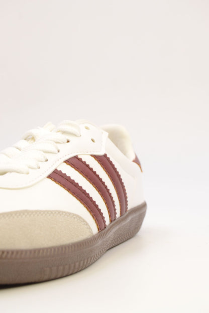 Bernice Beyaz Bordo Çizgili Spor Ayakkabı