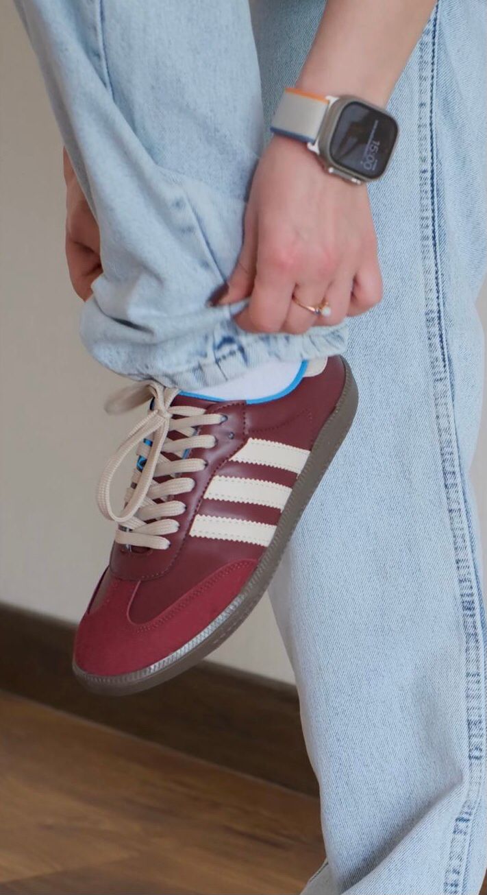 Bernice Beyaz Bordo Çizgili Spor Ayakkabı