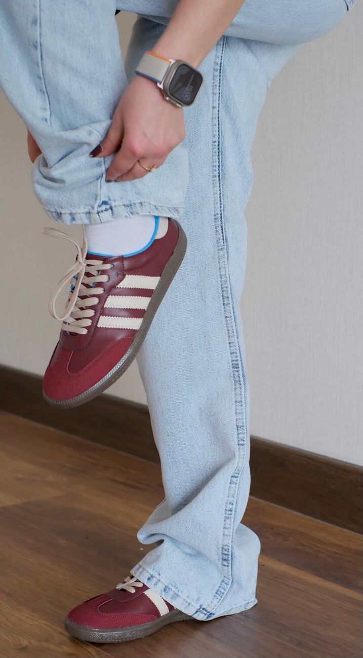 Bernice Beyaz Bordo Çizgili Spor Ayakkabı