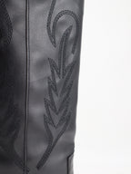 Calamity Jane Siyah Uzun Kovboy Nakışlı  Bot