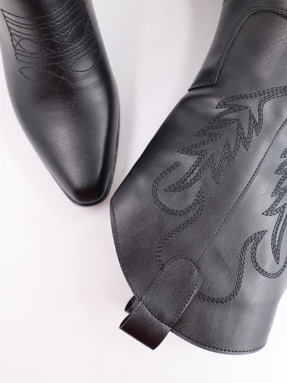 Calamity Jane Siyah Uzun Kovboy Nakışlı  Bot