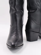 Calamity Jane Siyah Uzun Kovboy Nakışlı  Bot