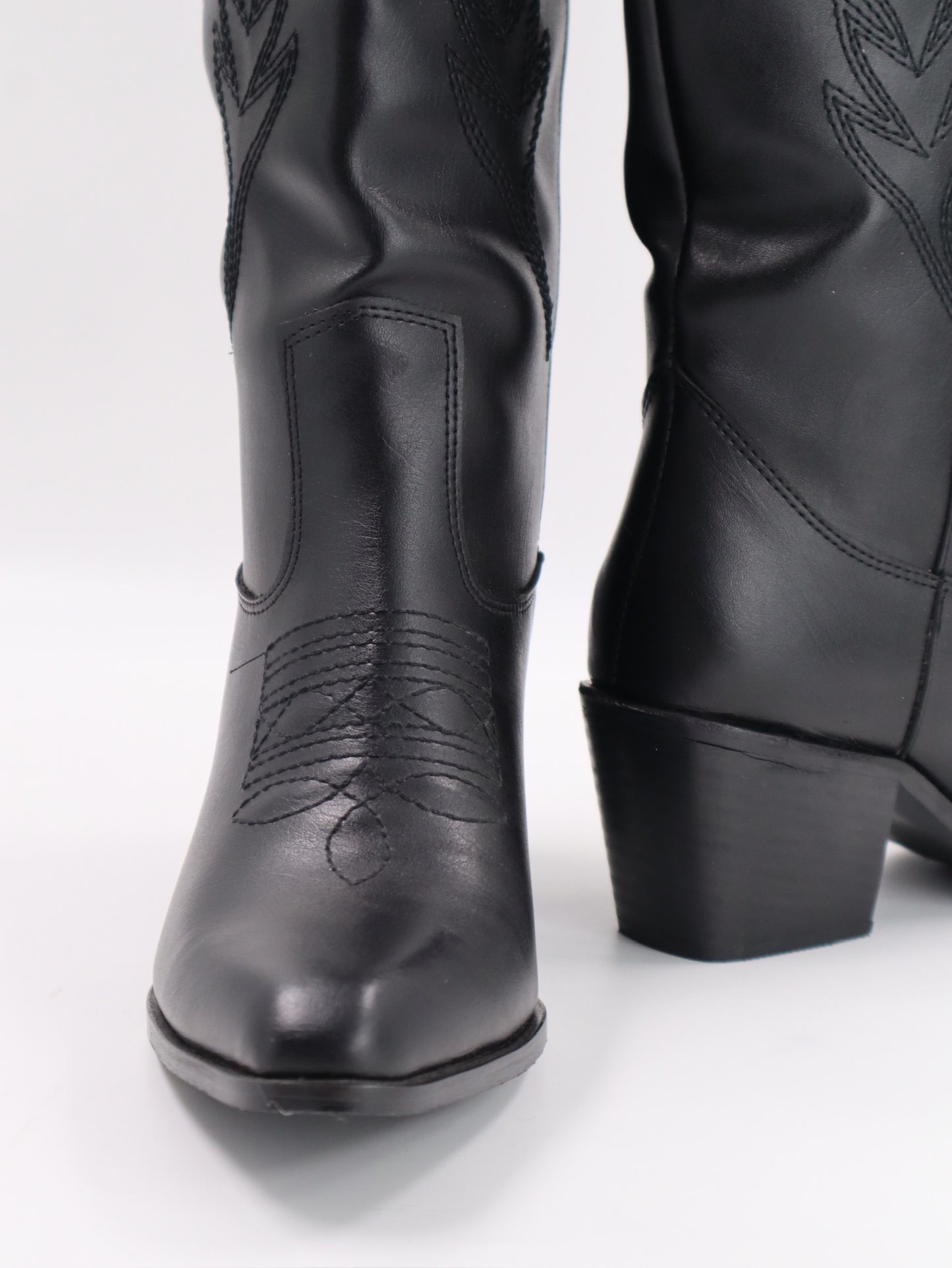 Calamity Jane Siyah Uzun Kovboy Nakışlı  Bot