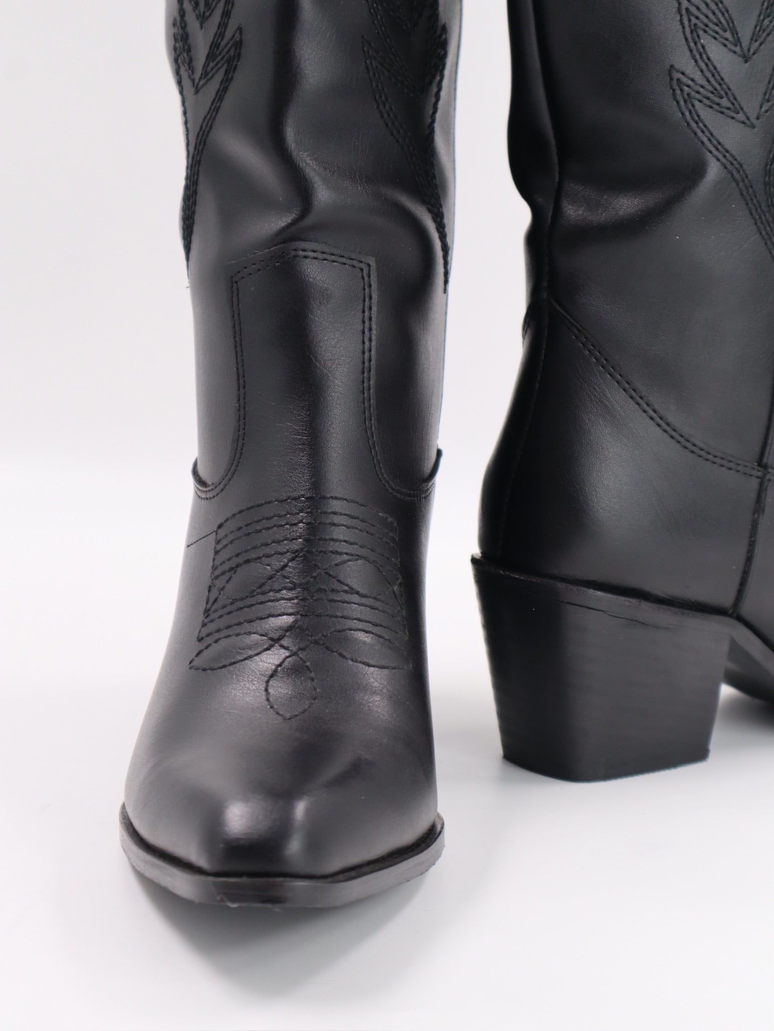 Calamity Jane Siyah Uzun Kovboy Nakışlı  Bot