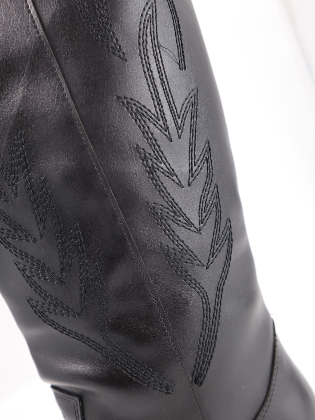 Calamity Jane Siyah Uzun Kovboy Nakışlı  Bot