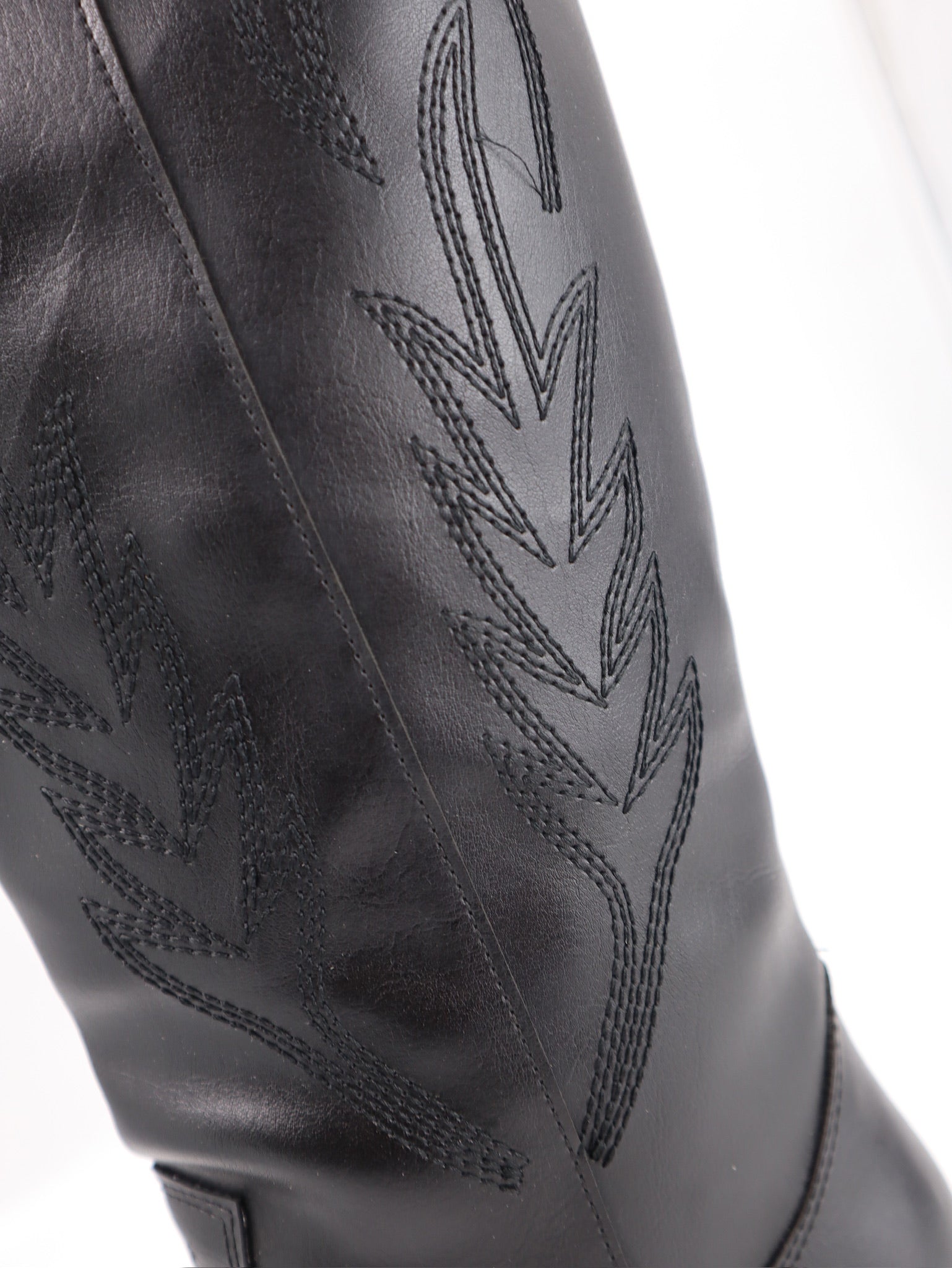 Calamity Jane Siyah Uzun Kovboy Nakışlı  Bot