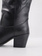 Calamity Jane Siyah Uzun Kovboy Nakışlı  Bot