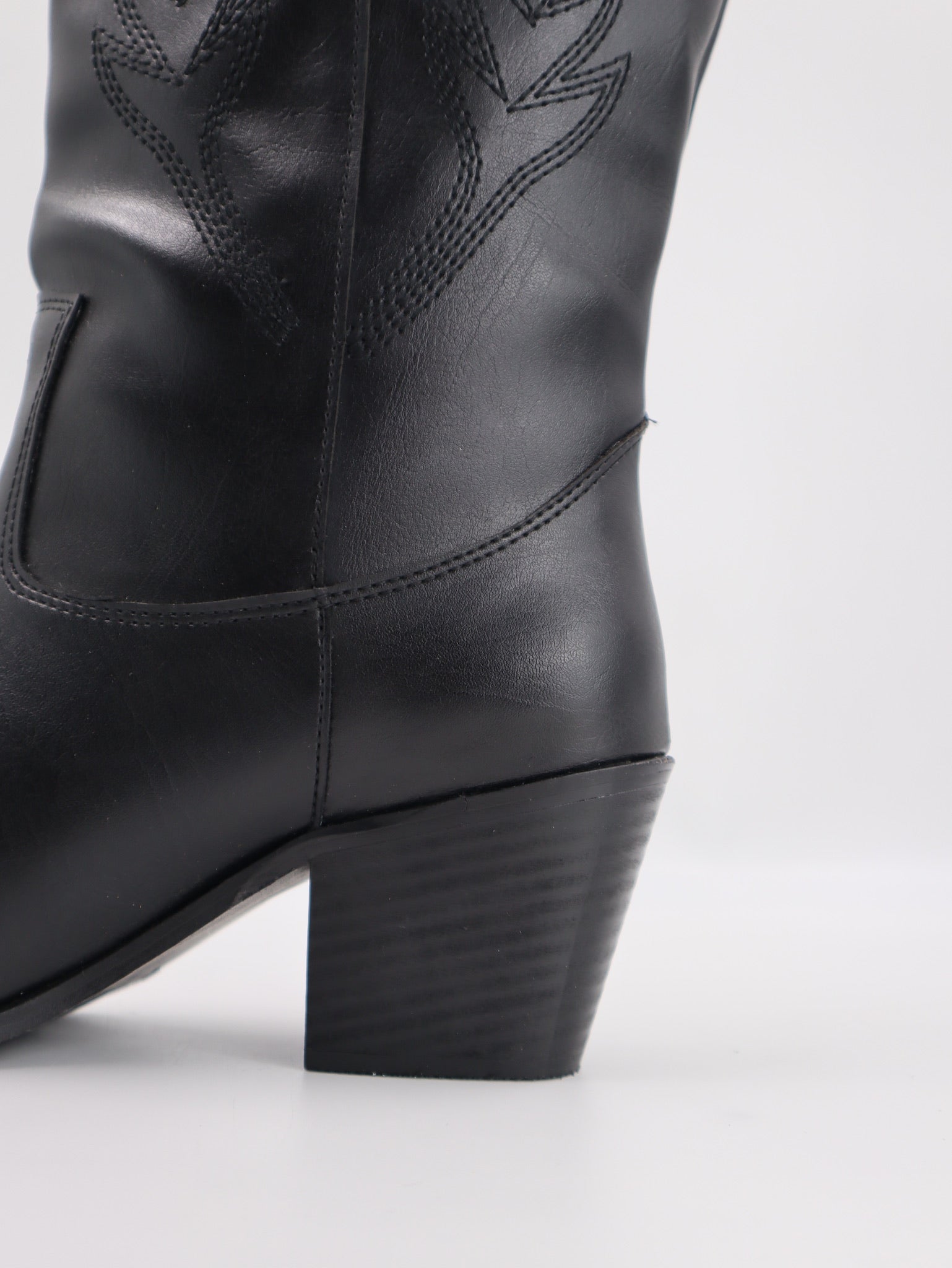 Calamity Jane Siyah Uzun Kovboy Nakışlı  Bot