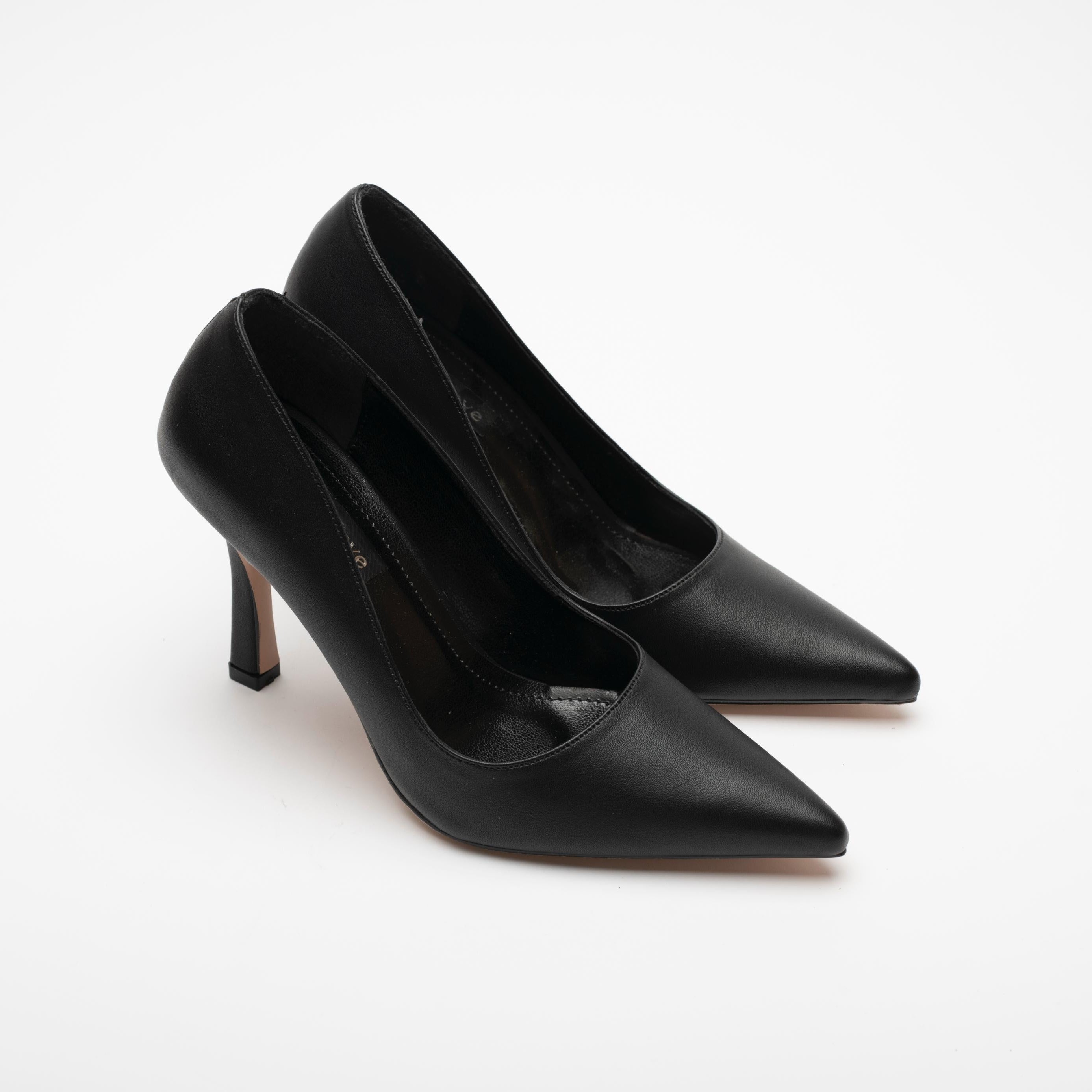 Charlotte Leather Heel Women's Stiletto - Black