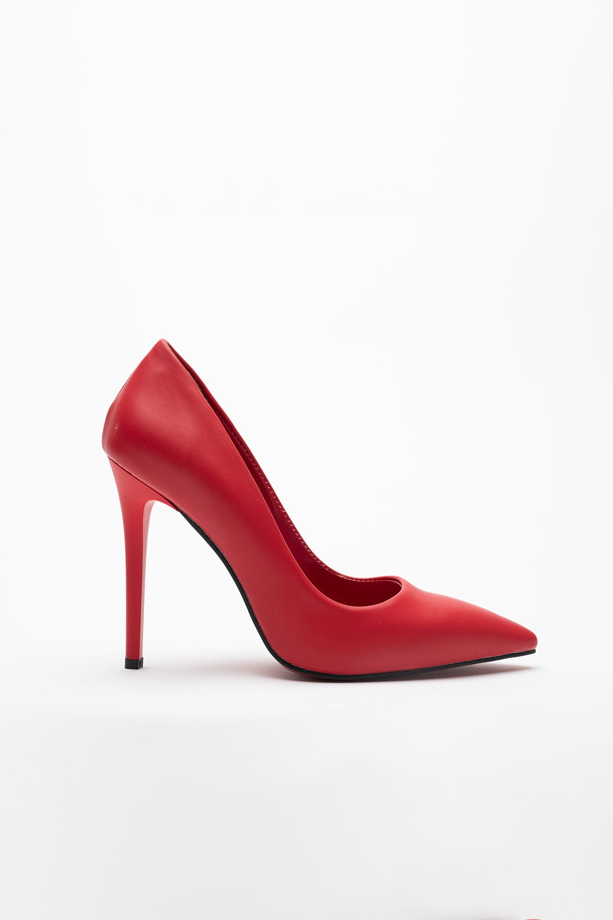Charlotte Kırmızı Cilt Yüksek Topuklu Stiletto