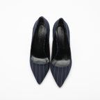 Charlotte Lacivert Beyaz Çizgili Stiletto