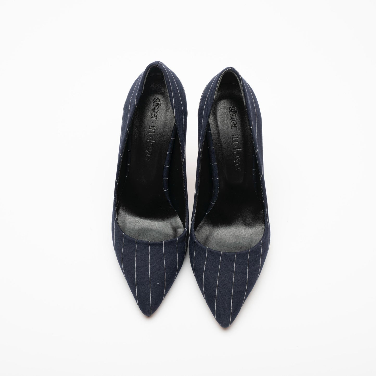 Charlotte Lacivert Beyaz Çizgili Stiletto