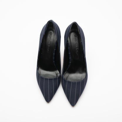 Charlotte Lacivert Beyaz Çizgili Stiletto