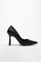 Charlotte Leather Heel Women's Stiletto - Black