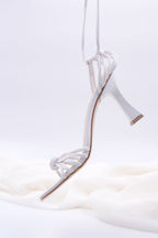 Daphne Lace-up White Low-Heeled Women's Shoes 