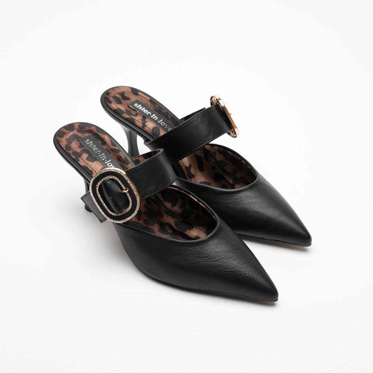 Debora Stone Detailed High Heel Women's Slipper Shoes