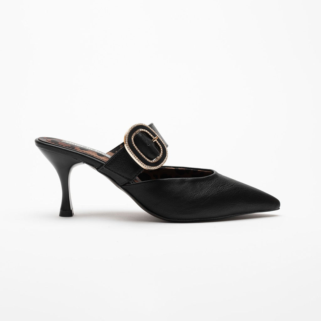 Debora Taş Detaylı  Yüksek Topuk Kadın Terlik Ayakkabı