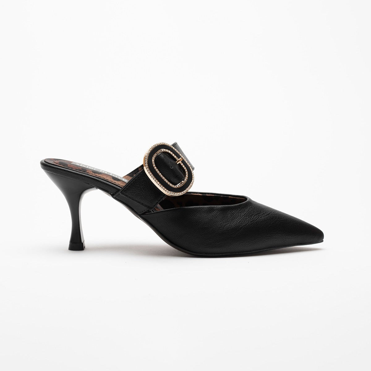 Debora Stone Detailed High Heel Women's Slipper Shoes