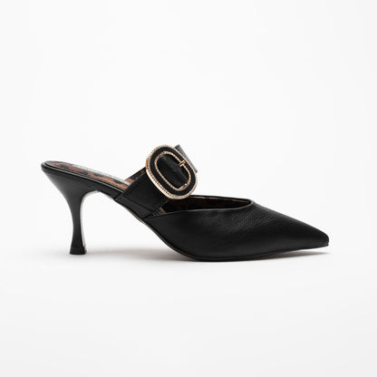 Debora Taş Detaylı  Yüksek Topuk Kadın Terlik Ayakkabı