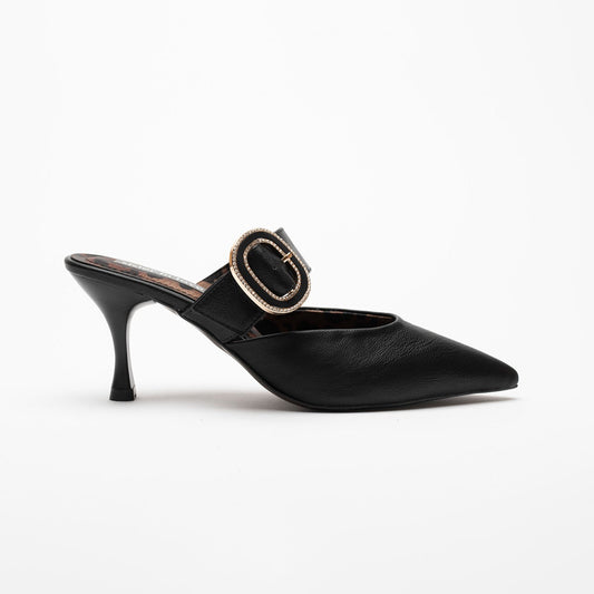 Debora Taş Detaylı  Yüksek Topuk Kadın Terlik Ayakkabı