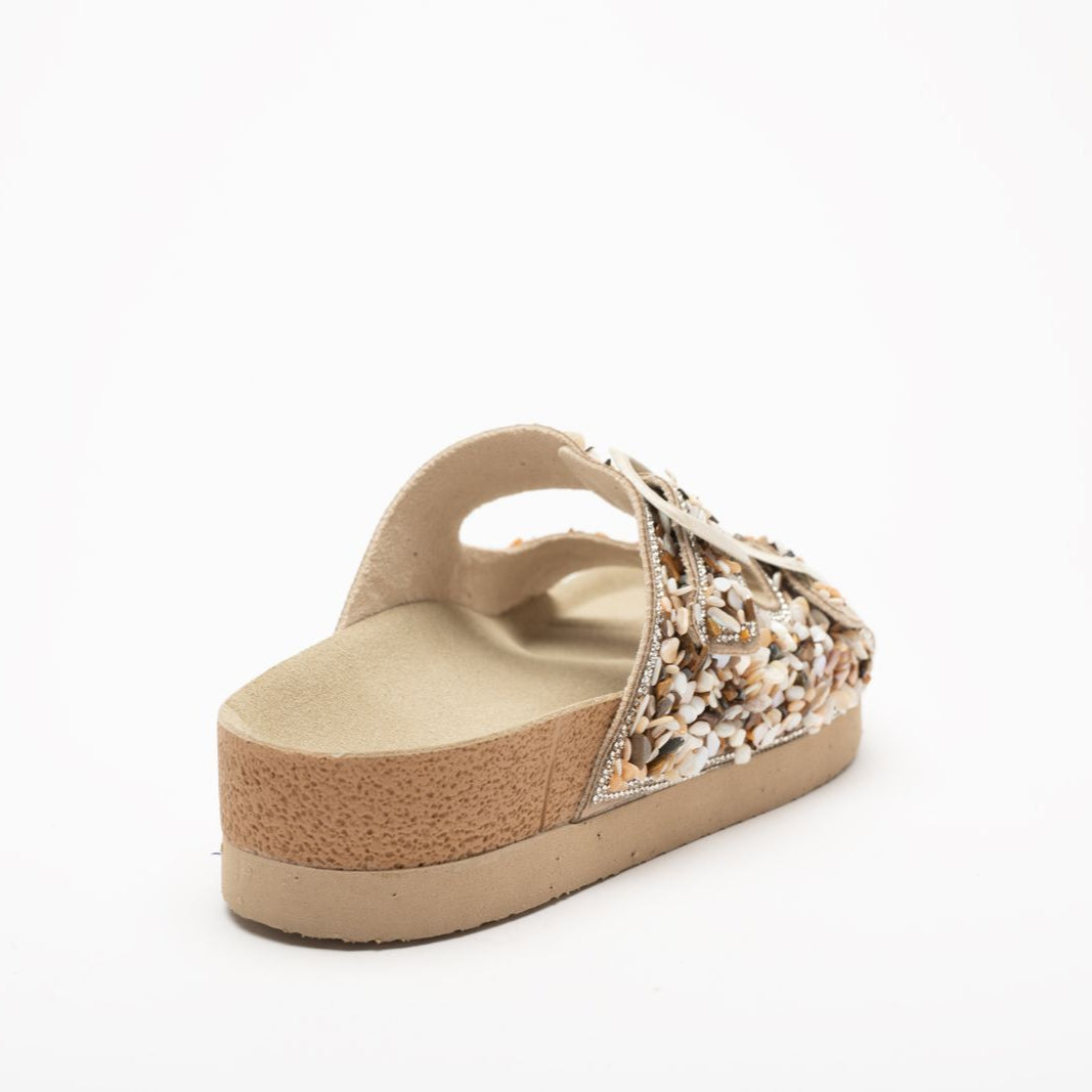 Morena Stone Detail Buckle Slippers
