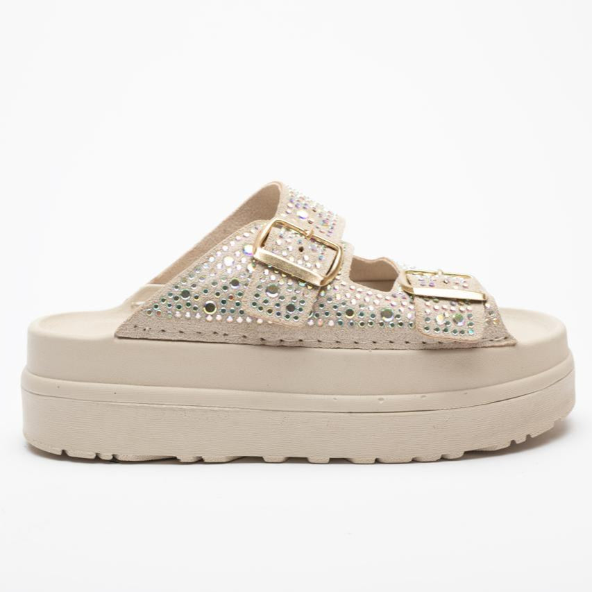 Elena Rhinestone Thick Sole Women's Slippers