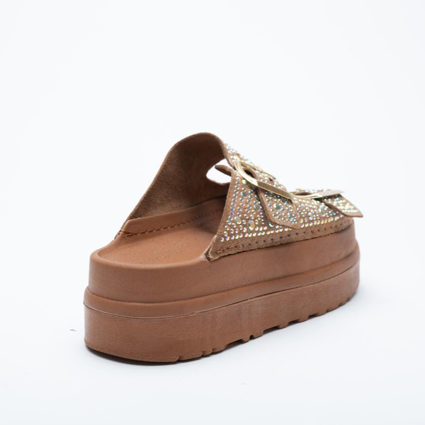Elena Rhinestone Thick Sole Women's Slippers