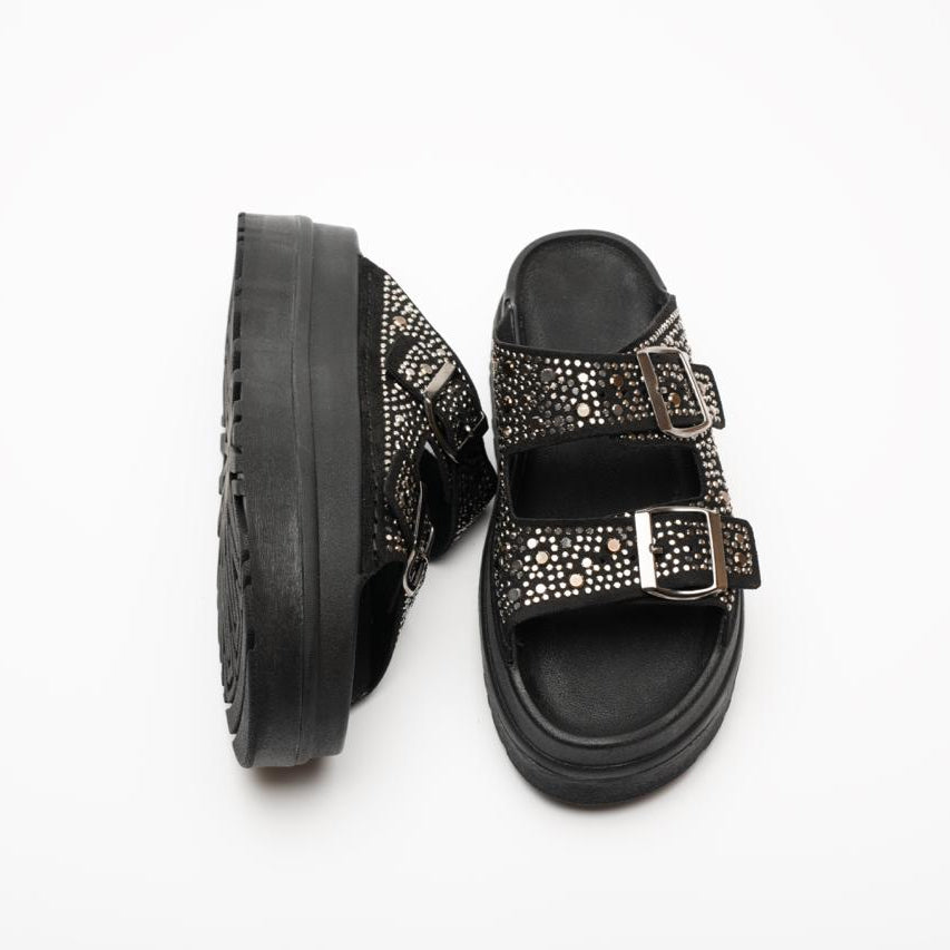 Elena Rhinestone Thick Sole Women's Slippers