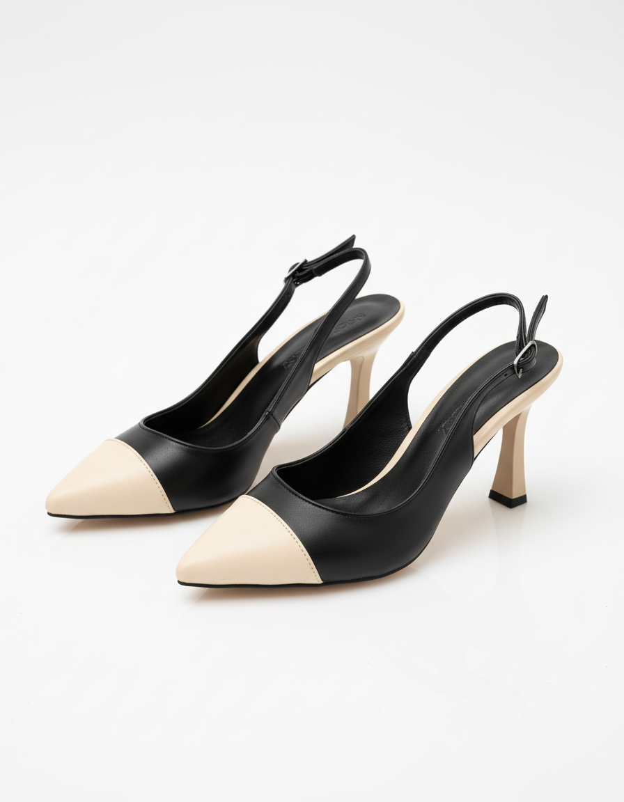 Elenor Renk Kontrastlı Stiletto