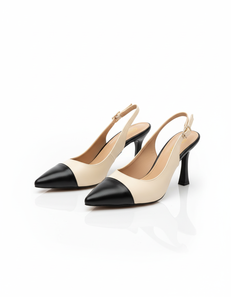 Elenor Renk Kontrastlı Stiletto
