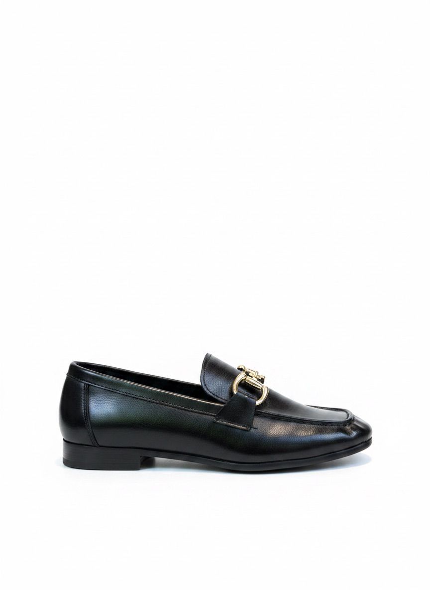 Elise Gold Toka Detaylı Parlak Yumuşak Suni Deri Loafer
