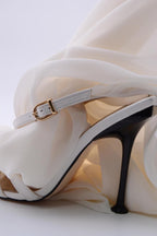 Emma Designer White Women's High-Heeled Shoes